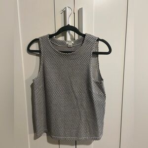 J. Crew Black and White Patterned Tank Top